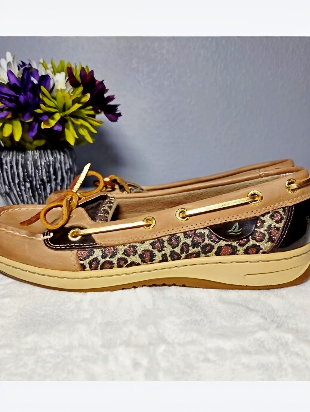 Sperry Leopard Sparkle Metallic Panel Boat Shoes - EUC – Size: 7.5 (Women’s) - Picture 4 of 11
